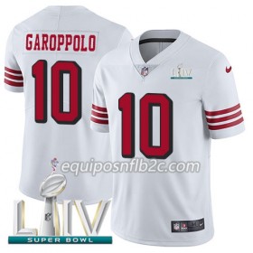 Camiseta Hombre NFL San Francisco 49ers Jimmy Garoppolo 10 Nike Blanco 2020 Super Bowl LIV